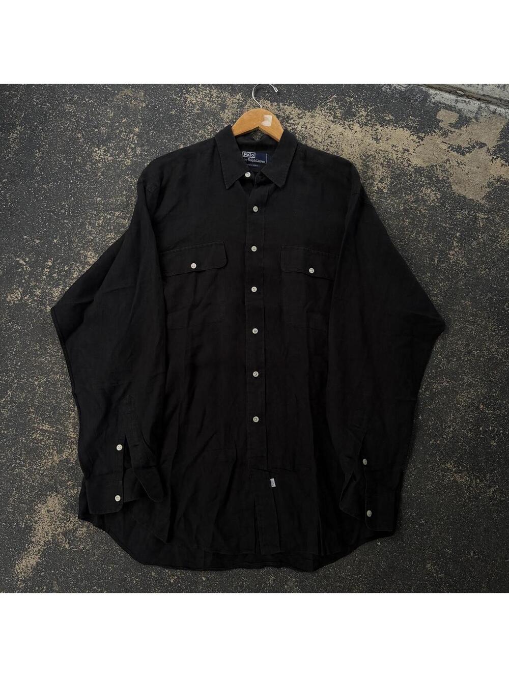 Polo Ralph Lauren Black 100% Linen Button Shirt